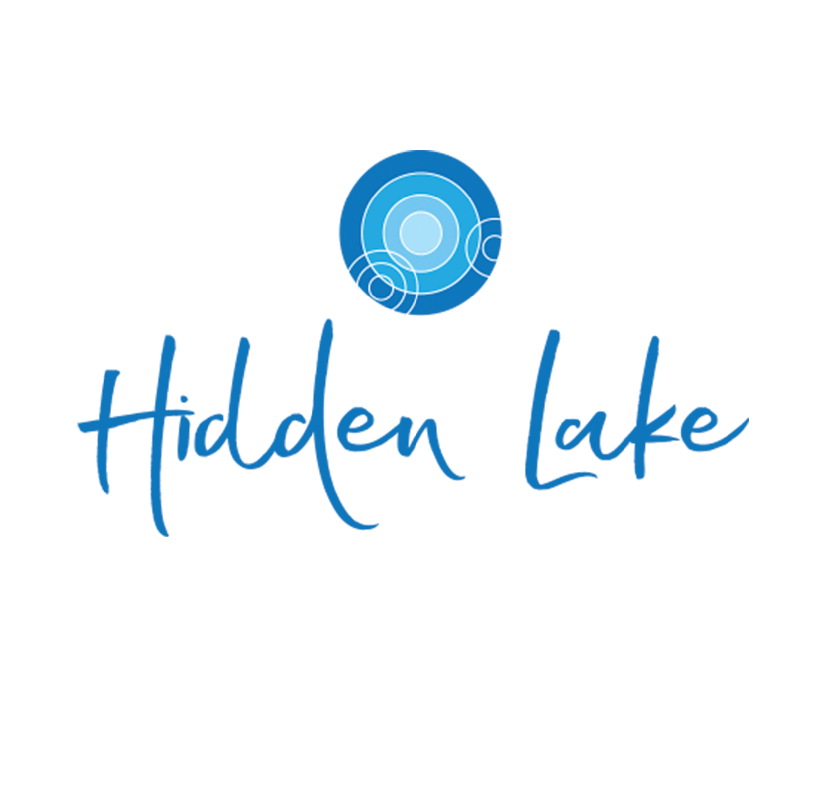 a logo for hidden lake with a megaphone on it